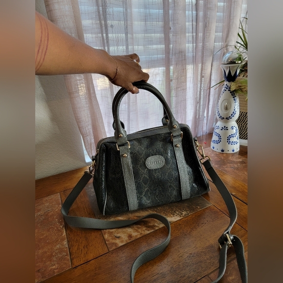 Terzetto | Bags | Terzetto Genuine Leather Gray Snakeskin  Terzetto Snake Embossed Gray Leather Satchel